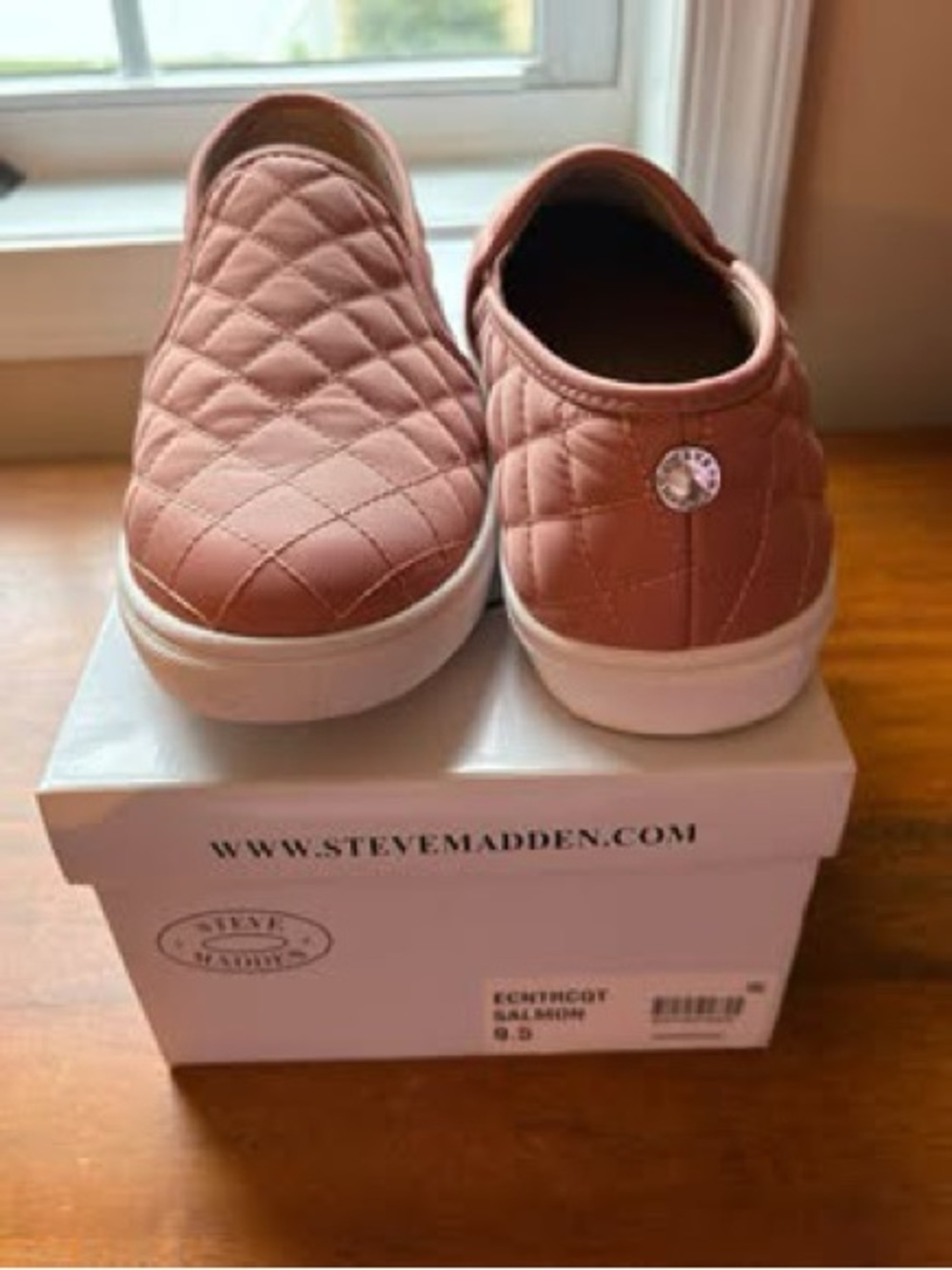 Steve Madden Quilted Slip-On Sneakers in Salmon